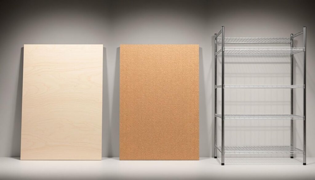 closet shelving materials comparison