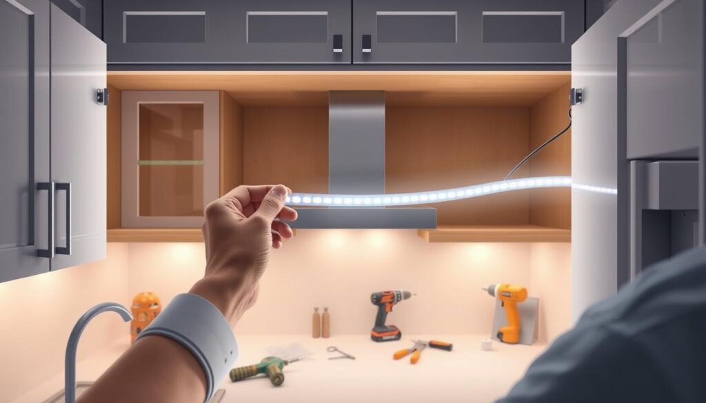 cabinet lighting installation process