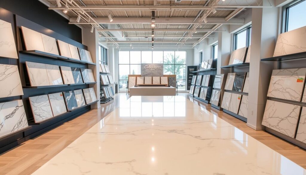 Houston showroom quartz samples view