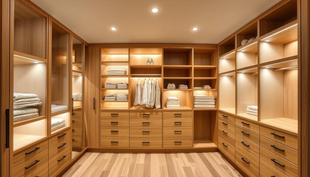 Modern closet organization features