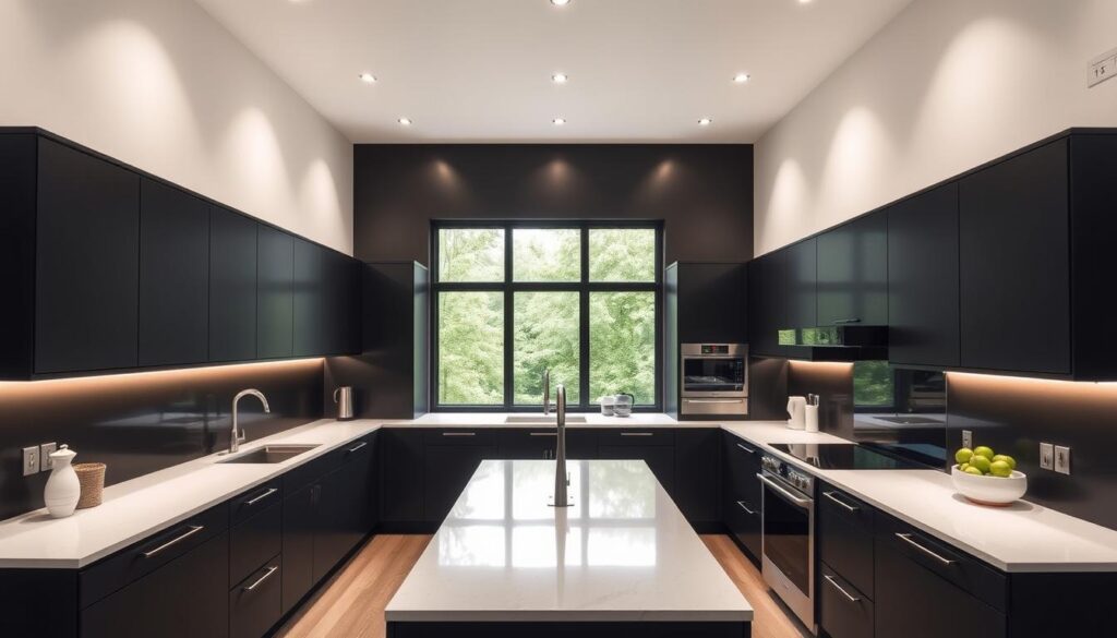 Modern kitchen cabinet design implementation Modern kitchen cabinet design implementation