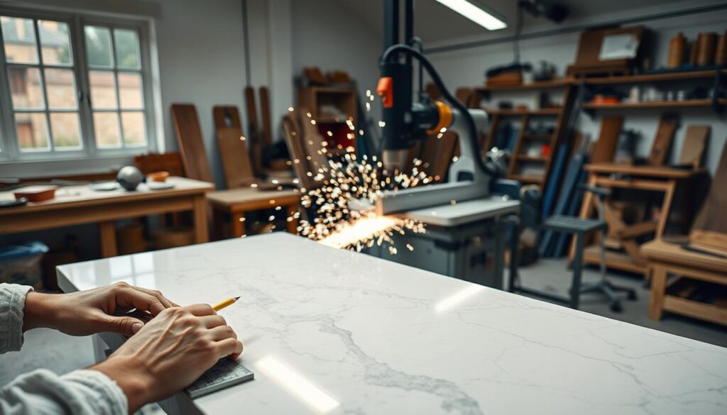 crafting marble countertops process