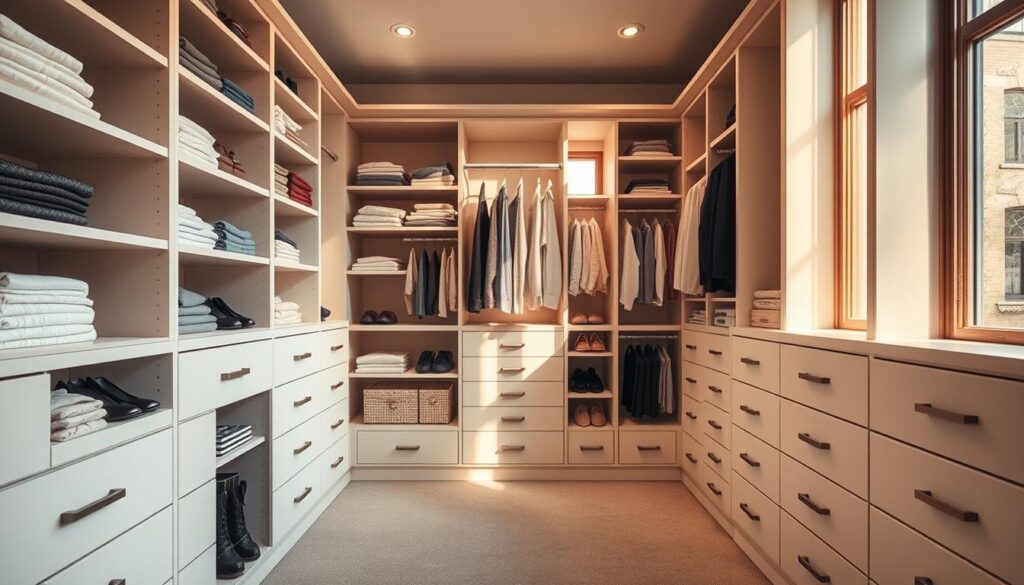 functional closet zones and drawers