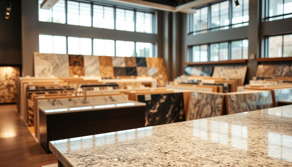 granite countertop showroom selection