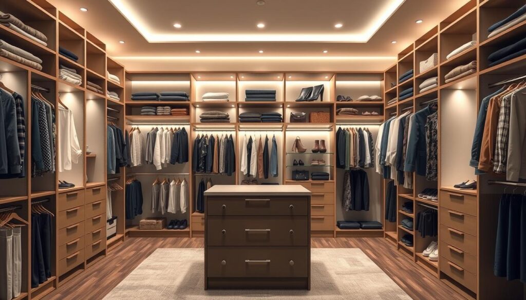 multi-functional closet layout