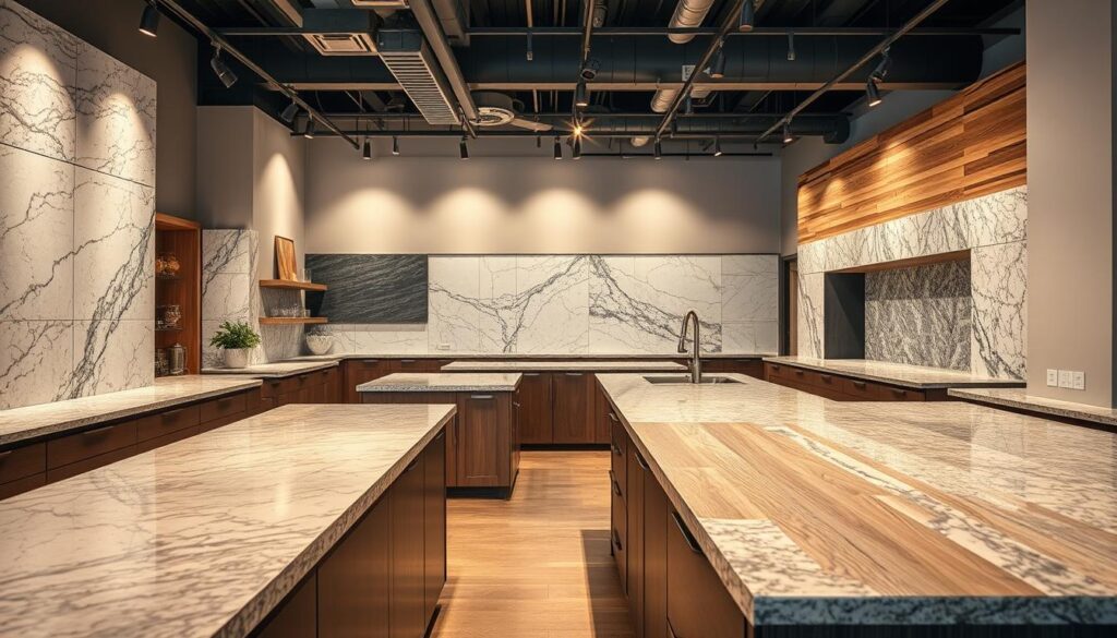 variety of countertop materials